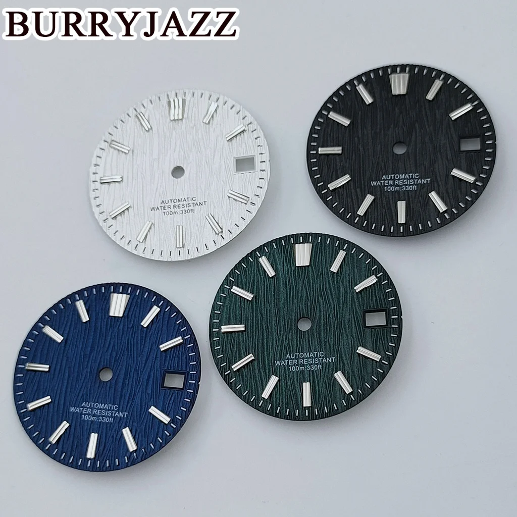 قرص ساعة من Burryjazz No Logo ، قرص أبيض ، أسود ، أزرق ، أخضر ، NH35 ، 29