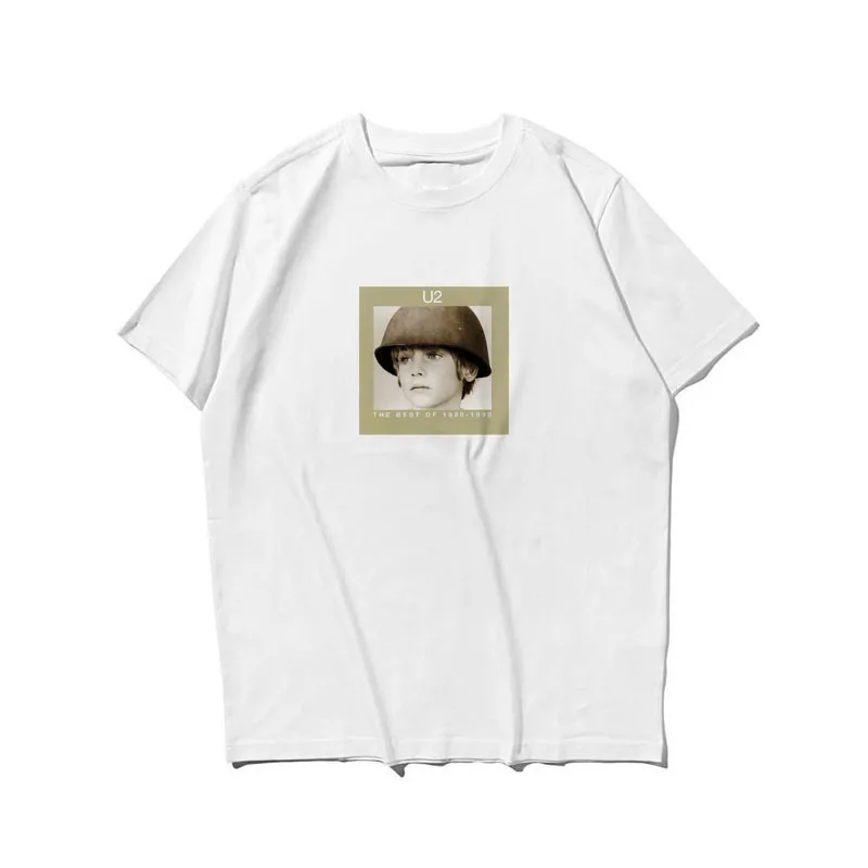 Camiseta de manga corta con cuello redondo y estampado holgado para hombre y mujer de U2 Bono Pop Irish Rock Band, juvenil, para las cuatro estaciones.