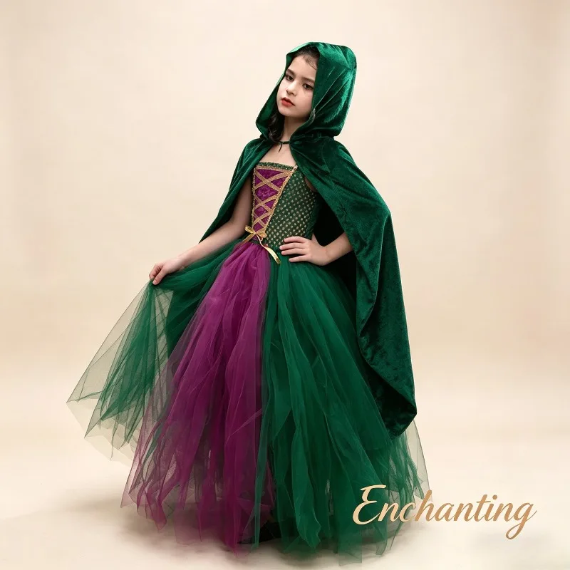 

Halloween Magic Long Dress Gothic Cosplay Costume Carnival Party Fancy Dress Up Outfit Role Play Festival Performance Wear