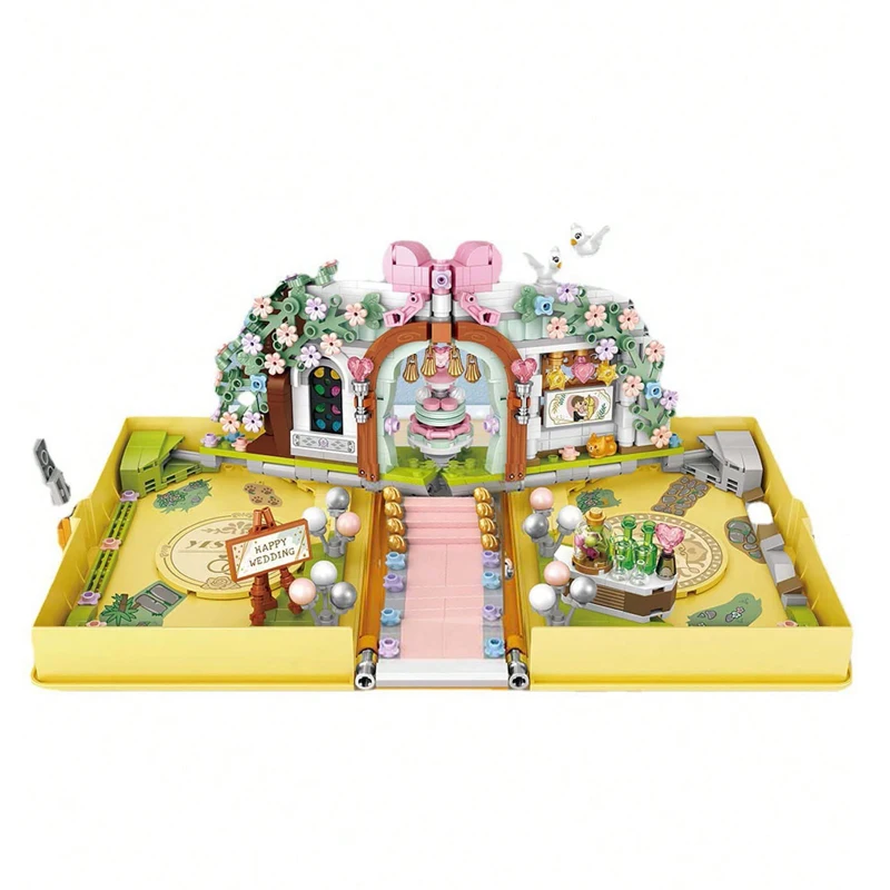 LOZ Wedding Birthday Building blocks Folding book Fairy Tale DIY assembly educational toy Boom Play boy girl  surprise g