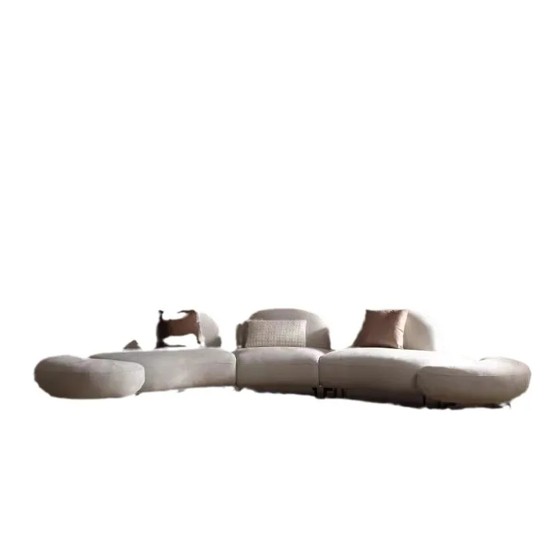 Italian minimalist cotton and linen special-shaped combination sofa, living room beauty salon exhibition hall reception area