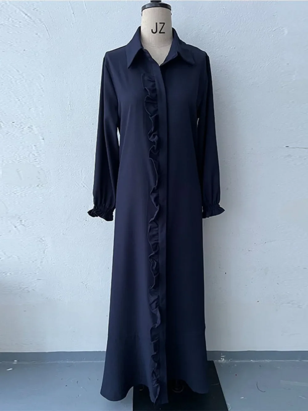 Eid Muslim Shirt Dress Abaya for Women Dresses Ruffle Jalabiya Kaftan Islam Vestidos Arab Long Robe Ramadan Morocco Dubai Abayas