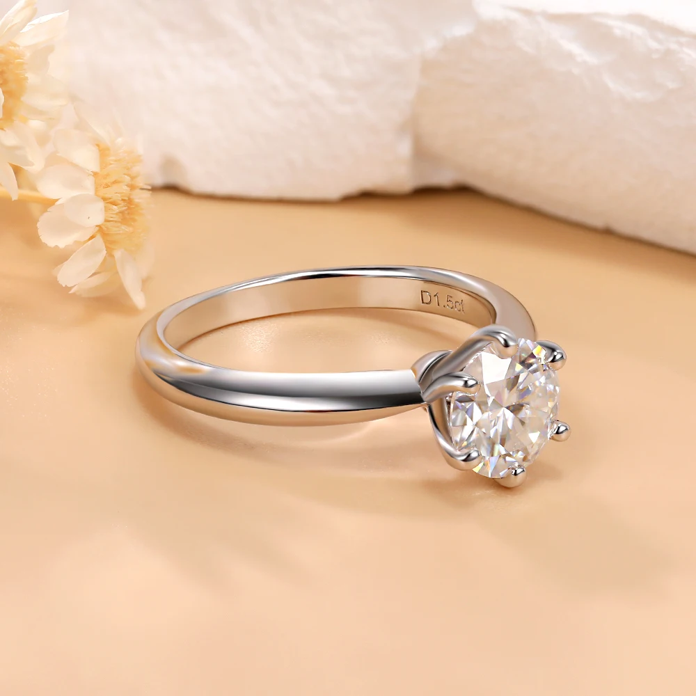 

LinkerLove 1/1,5 карата кольцо-пасьянс с муассанитом обручальное кольцо для женщин 18 К позолоченное стерлинговое серебро S925 свадебные ювелирные украшения