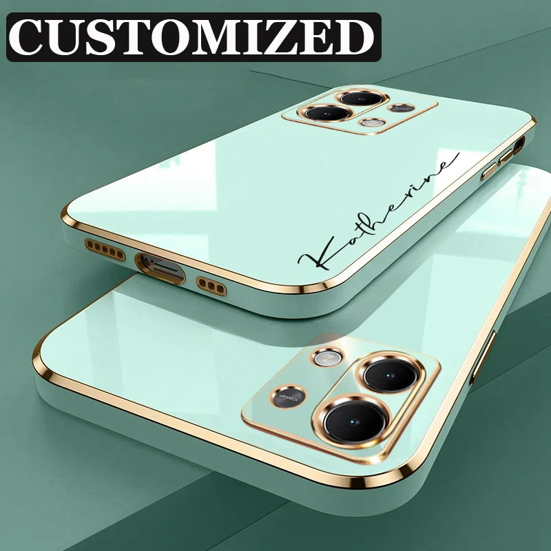 

Personalized Custom Name Case For Xiaomi Redmi note 13 note13 Pro Plus 4G 5GLuxury 6D Plating Soft Cover Redmi note 13 Pro 4G