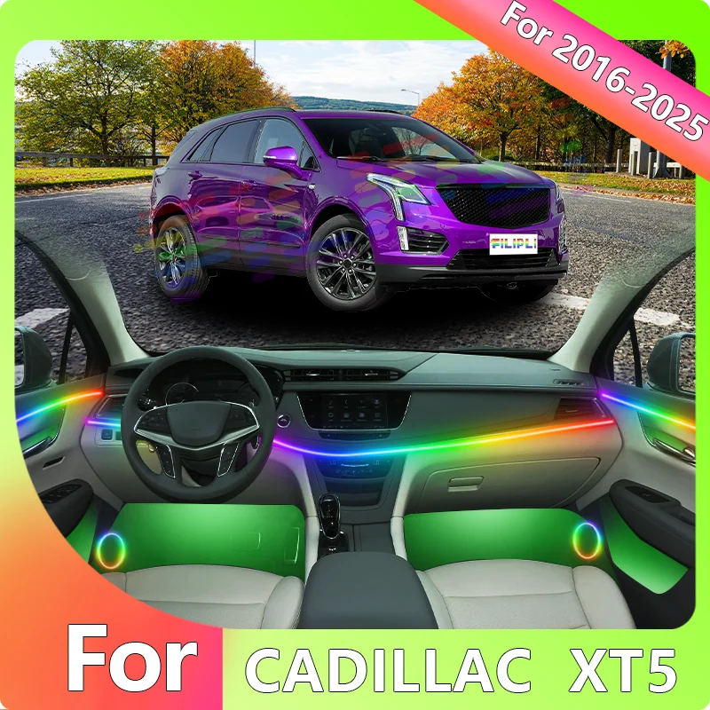 

FILIPLI For The CADILLAC XT5 For 2021 Voice Controlled Car Interior LED Mood Light Cyberpunk Car Ambient Light Easy To Install