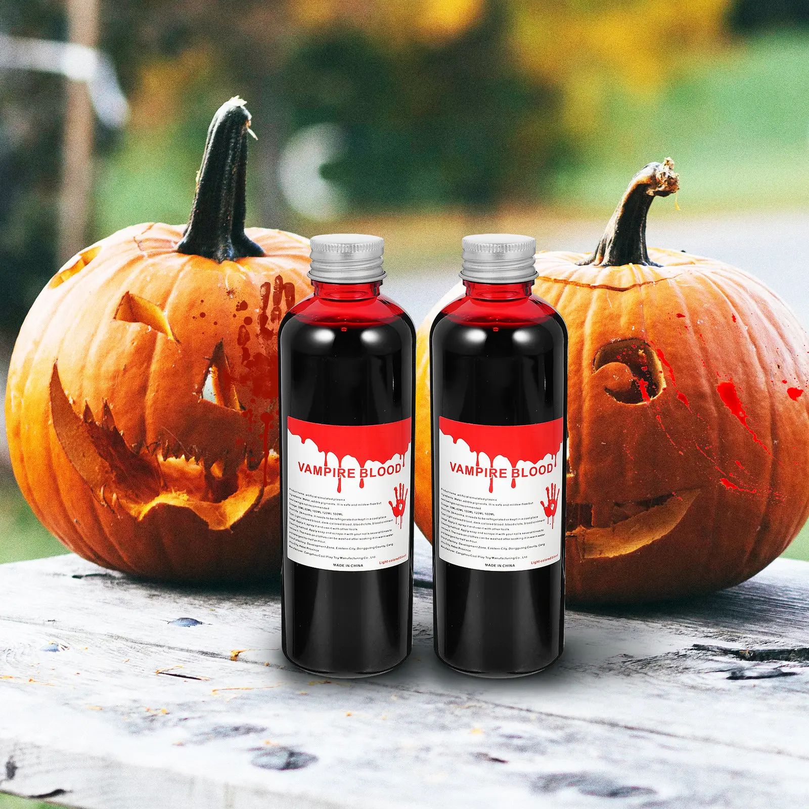 

2 Bottles Simulated Blood Props for Horror Film Theater Zombie Cosplay Halloween Party Scary Makeup Artificial Blood Plasma