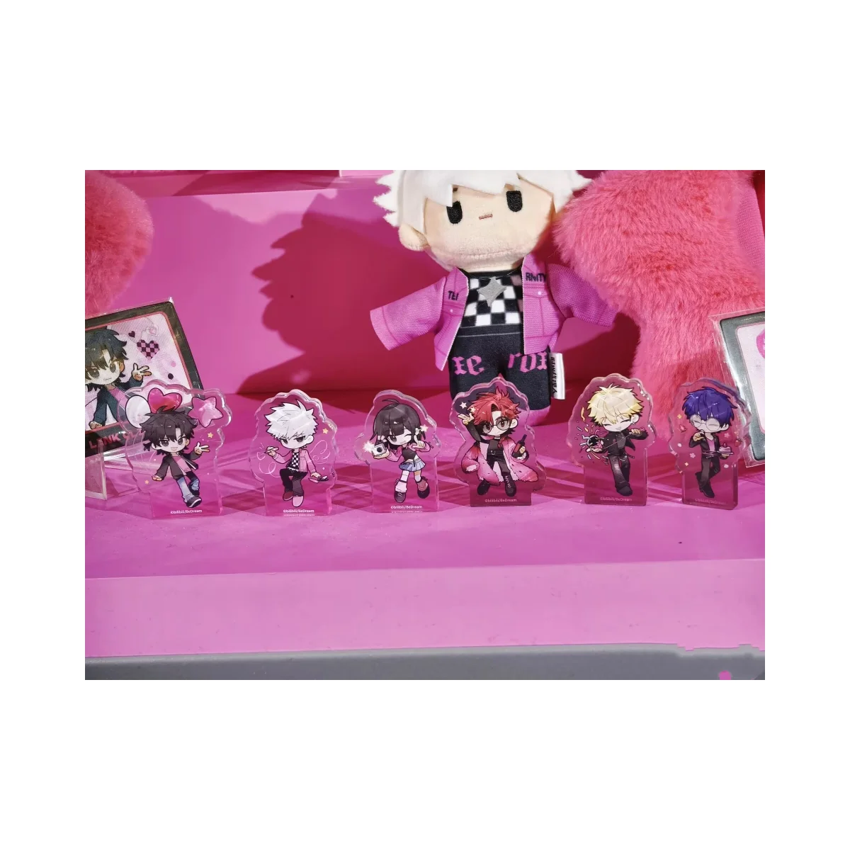 6pcs Game Link Click Charles Lucas Rⅰn Vein Cartoon Acrylic Mini Stand Figure Display Model Cosplay Badge Desktop Decor Sets