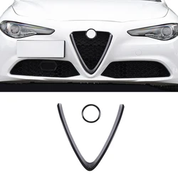 For 2017-2020 Alfa Romeo stelvio ABS carbon fiber car styling front grille decorative frame sticker car exterior accessories