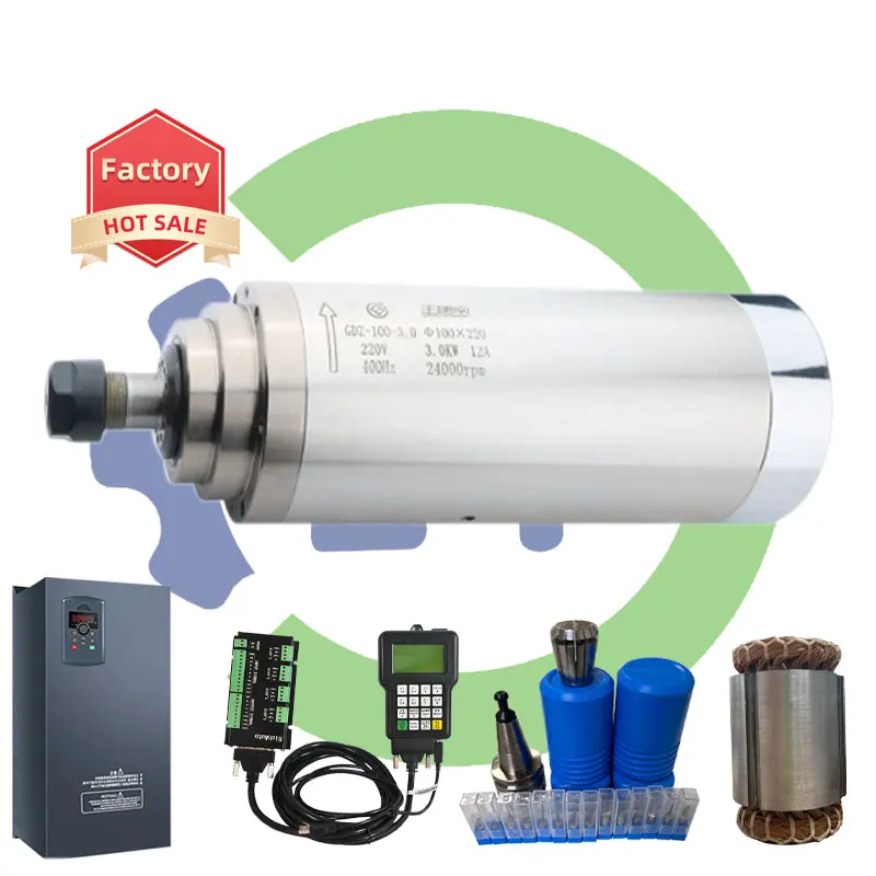 

CNC 3.2kw ER20 New Wood Working Machine Tool Spindle with Motor and Bearing Core Components