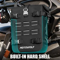 Motorcycle Bumper Bag Waterproof 6L Universal Motorcycle Side Frame Bag with Internal Support Travel Luggage Tool Box