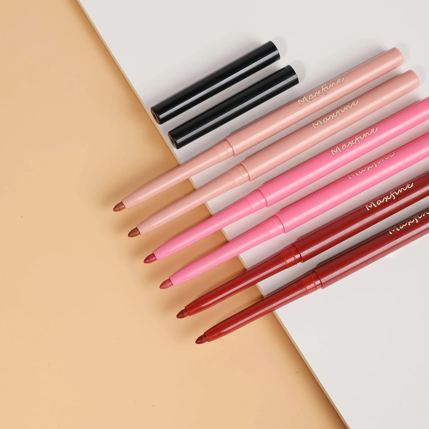 Maxfine Professional 20-Farben-Lipliner, matte Samtstruktur, spendet Feuchtigkeit, wasserfest, langanhaltender Halt, Make-up, einfach aufzutragender Lipliner