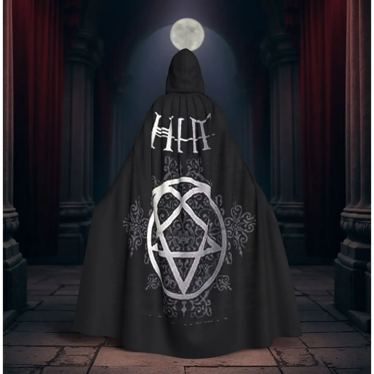 

Длинный капюшон Him Band Washed Him Ville Valo Razorblade Romance, средневековый костюм ведьмы, накидка для косплея, на Хэллоуин, вампир