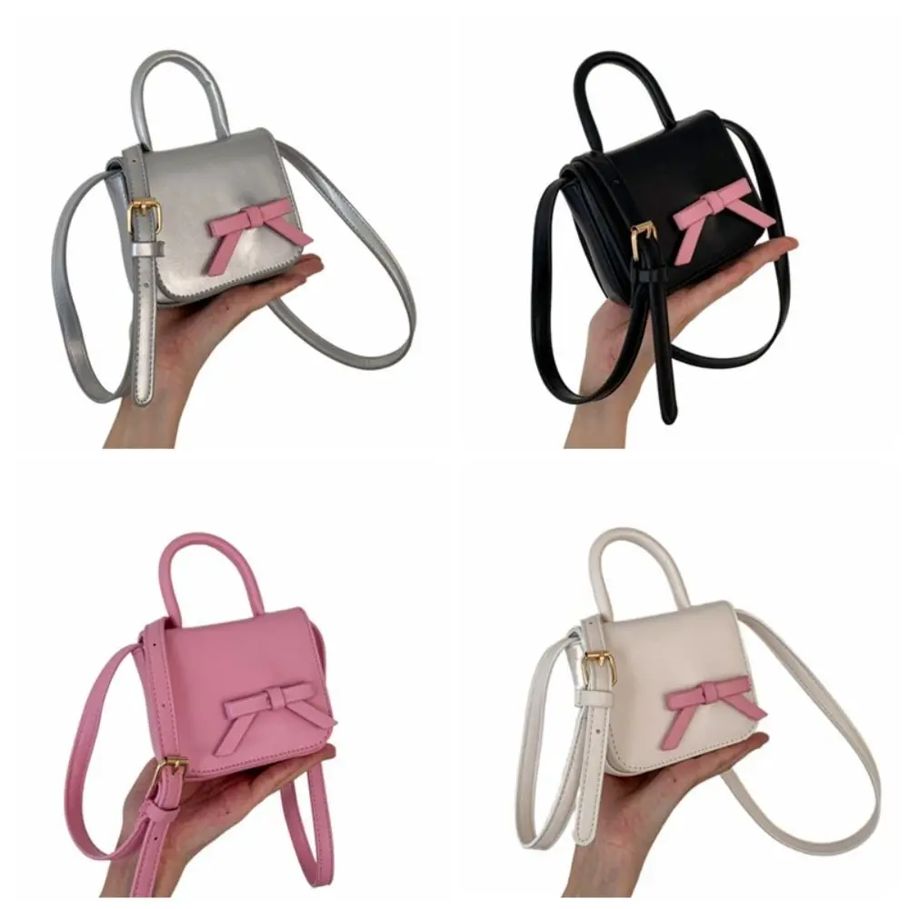 Flap Strik Schoudertas In Effen Kleur Mini Pols Tas Lederen Crossbody Tas Opbergtas All-Match Small Message Bag Shopping