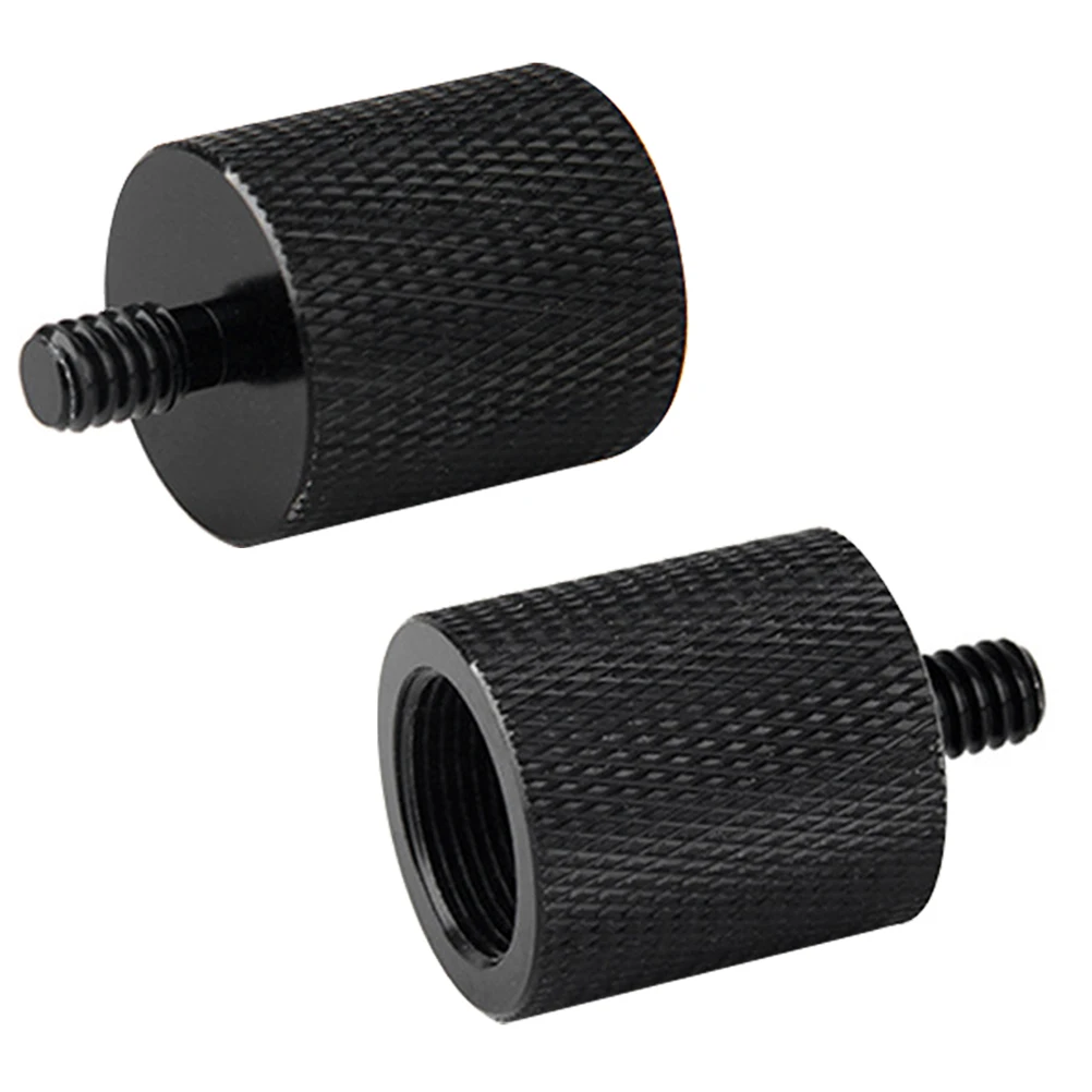 

2pcs Mic Transfer Screw 5/8'' /4'' Black Aluminum Alloy NonSlip Stable Durable Lightweight Camera Monopod Tripod Adapter