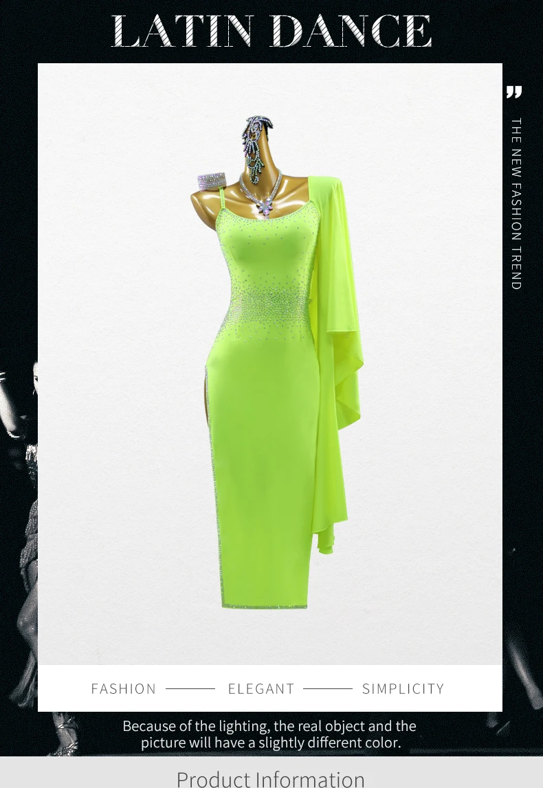 Lateinamerikanisches Tanzkostüm für Damen 2026, Samba-Kleid für Mädchen, Performance-Anzug, lange Outfits, Sport-, Abend-, elegante, Party- und Ballkleidung – Detail 2