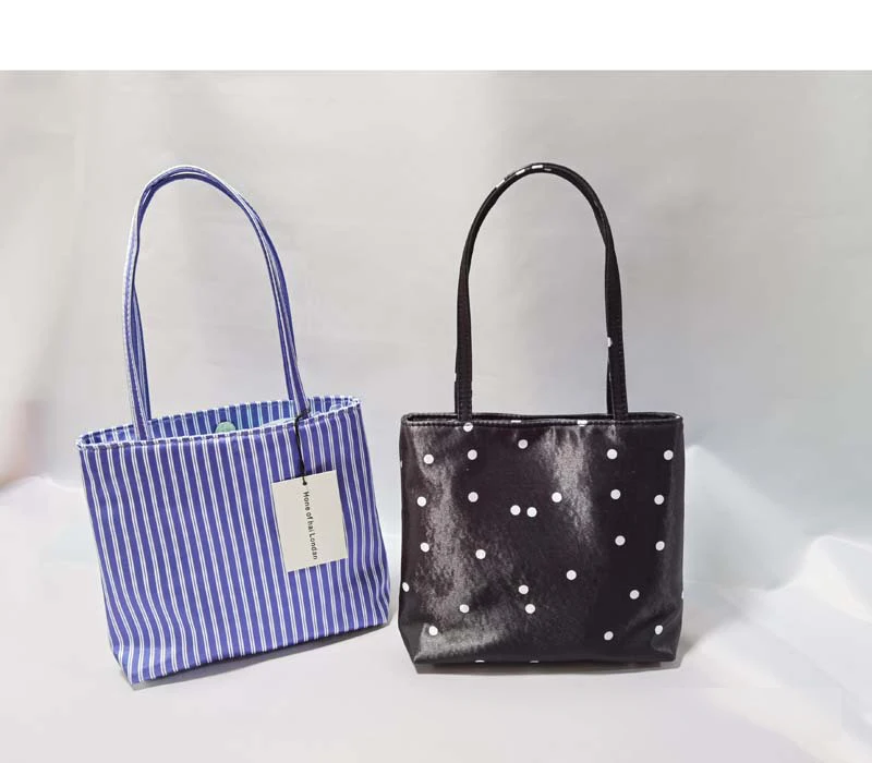 Damen Retro-Handtasche mit großem Fassungsvermögen, modische Seidensatin-Tasche mit Punkten und Streifen, quadratische Unterarmtasche, lässige Schultertasche für Pendler 2026 – Detail 2