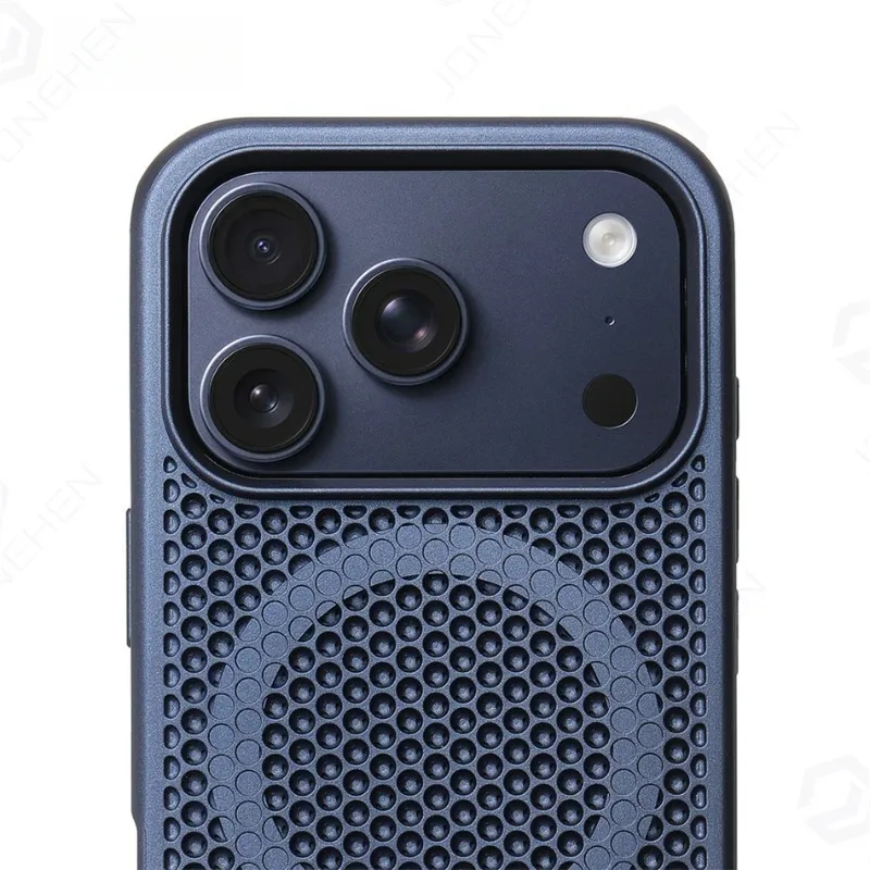 Funda con disipador de calor y soporte magnético a prueba de golpes para iPhone 17 Pro Max Air 16 15 14 13 12, cubierta transpirable para Magsafe 4