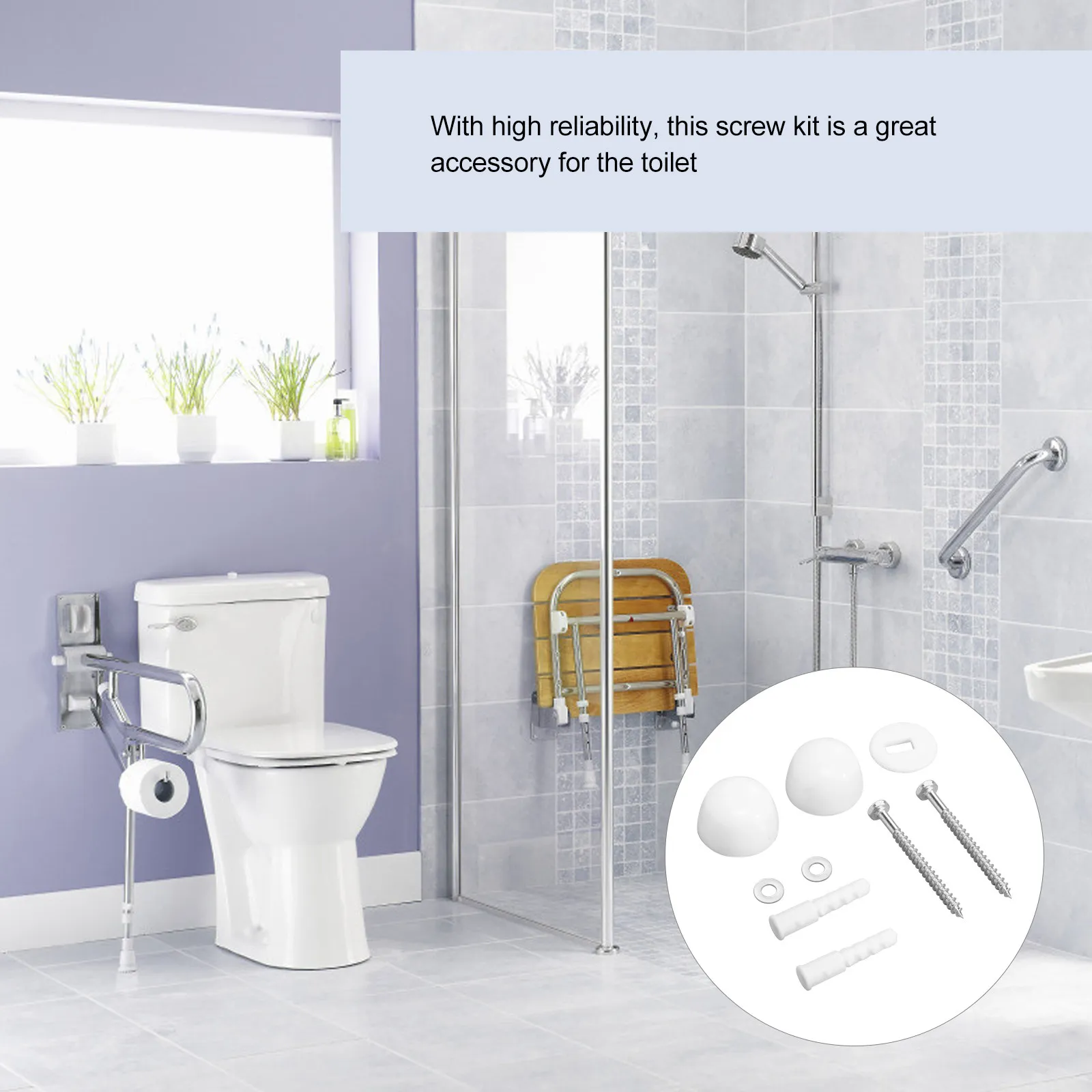 

2Sets Toilet Decorative Screw Anchor Fixing Bolts Strong Bathroom Installation Accessories Universal Toilet Fixing Nuts