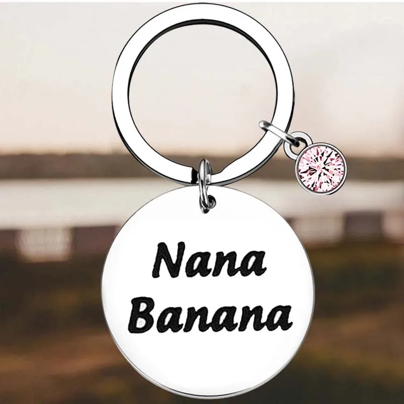 New Grandma gift Key Chain Ring Nana Banana keychains pendant Grandmother birthday Gift