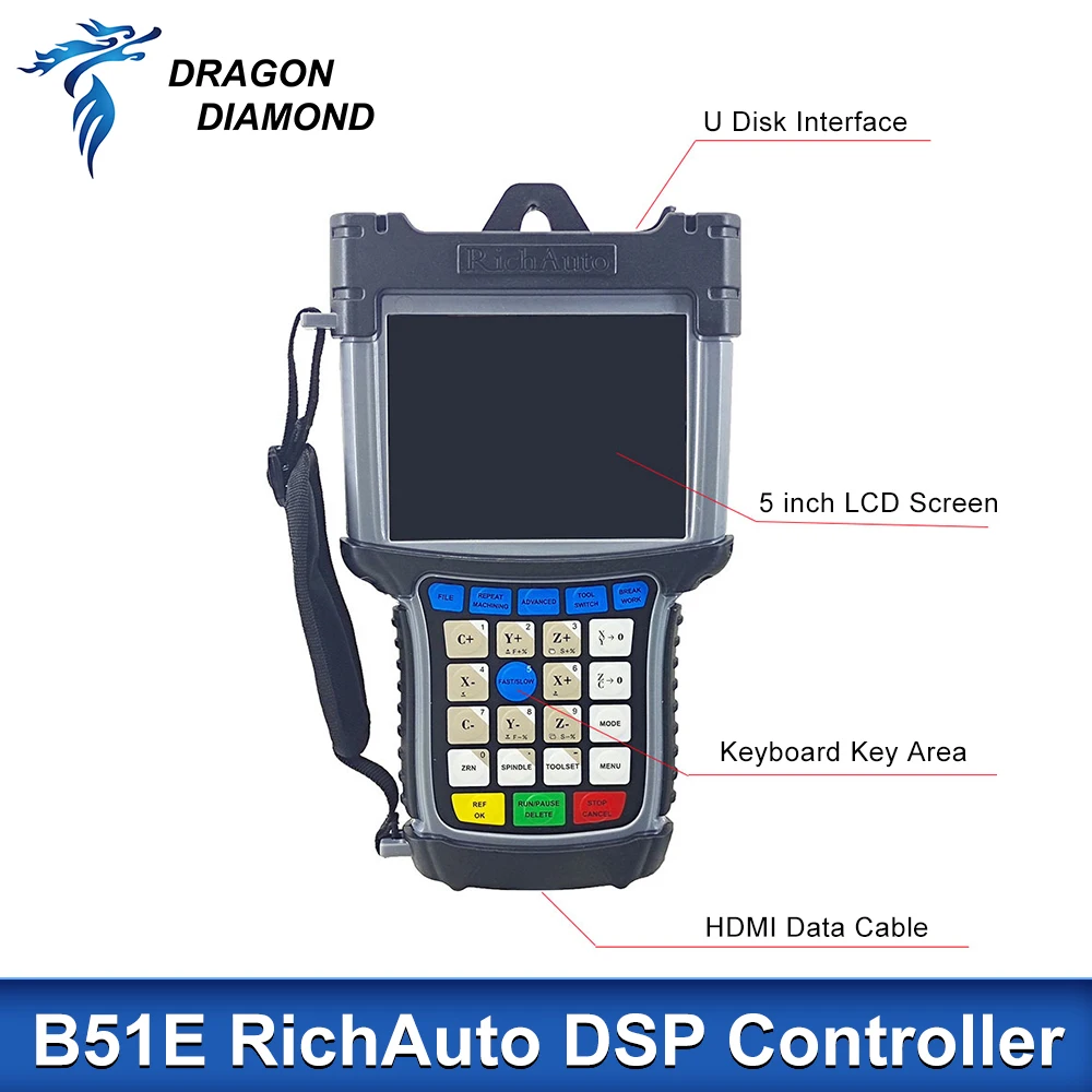 RichAuto DSP B51 USB CNC Controller B51E 3 Axis Controller System DC24V Input for CNC Router Control Machine