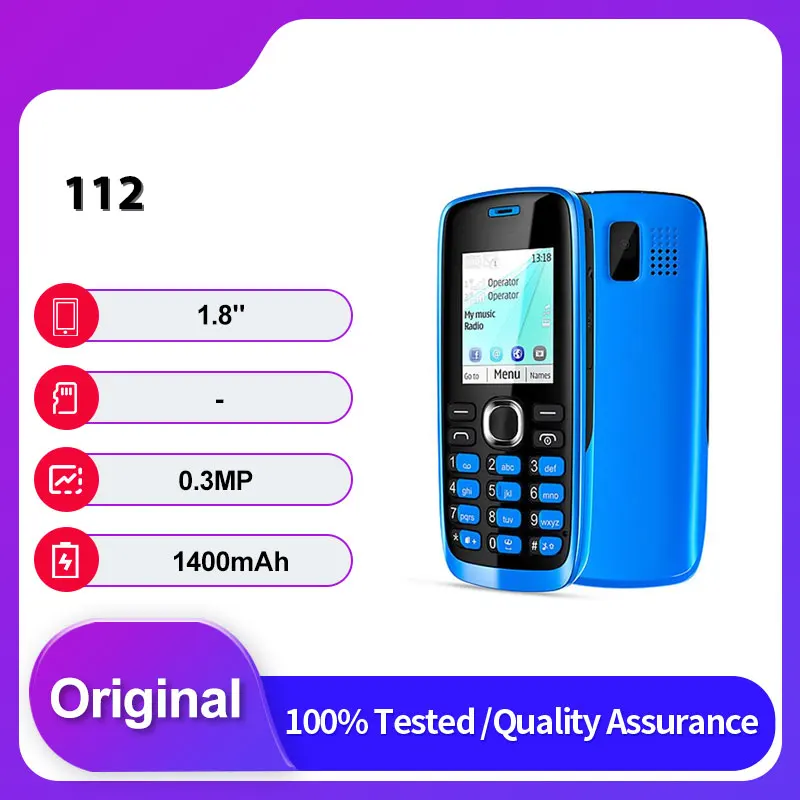 هاتف محمول أصلي غير مقفول 112 بشريحتين GSM 900/1800 مزود بتقنية البلوتوث ولوحة مفاتيح عبرية عربية روسية مصنوعة في فنلندا