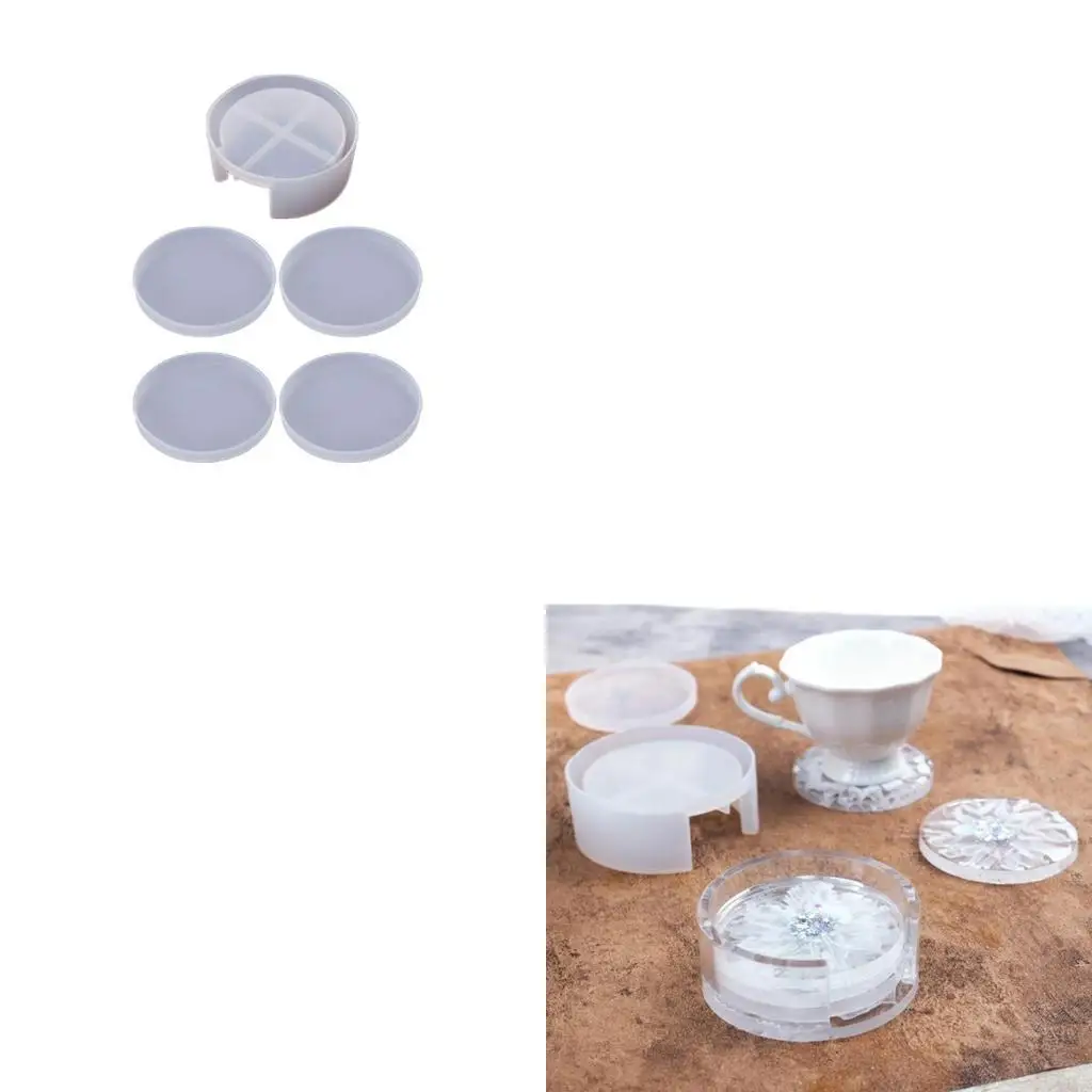 

5 Pcs Silicone Tray Epoxy Resin Casting Moulds Glass Teapot Mat Tray Molds