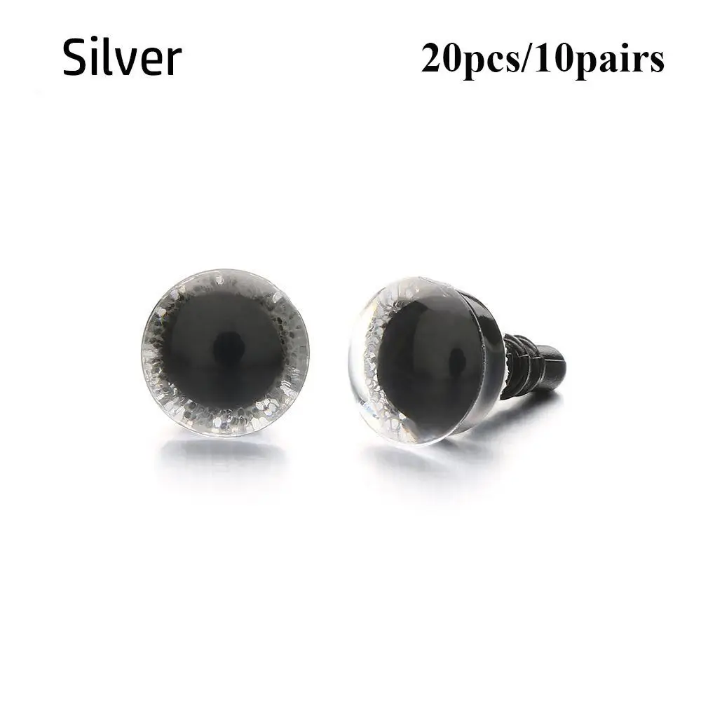 20pcs/10pairs New 8 Colors Eyes Crafts Eyes with Washer 10mm Puppet Crystal Eyes Plastic Dolls DIY Tools DIY Accessories