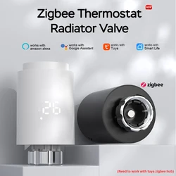 Tuya ZigBee3.0 TRV Radiator Actuator Valve,Smart Programmable Thermostat Temperature Controller Support Alexa Google Home