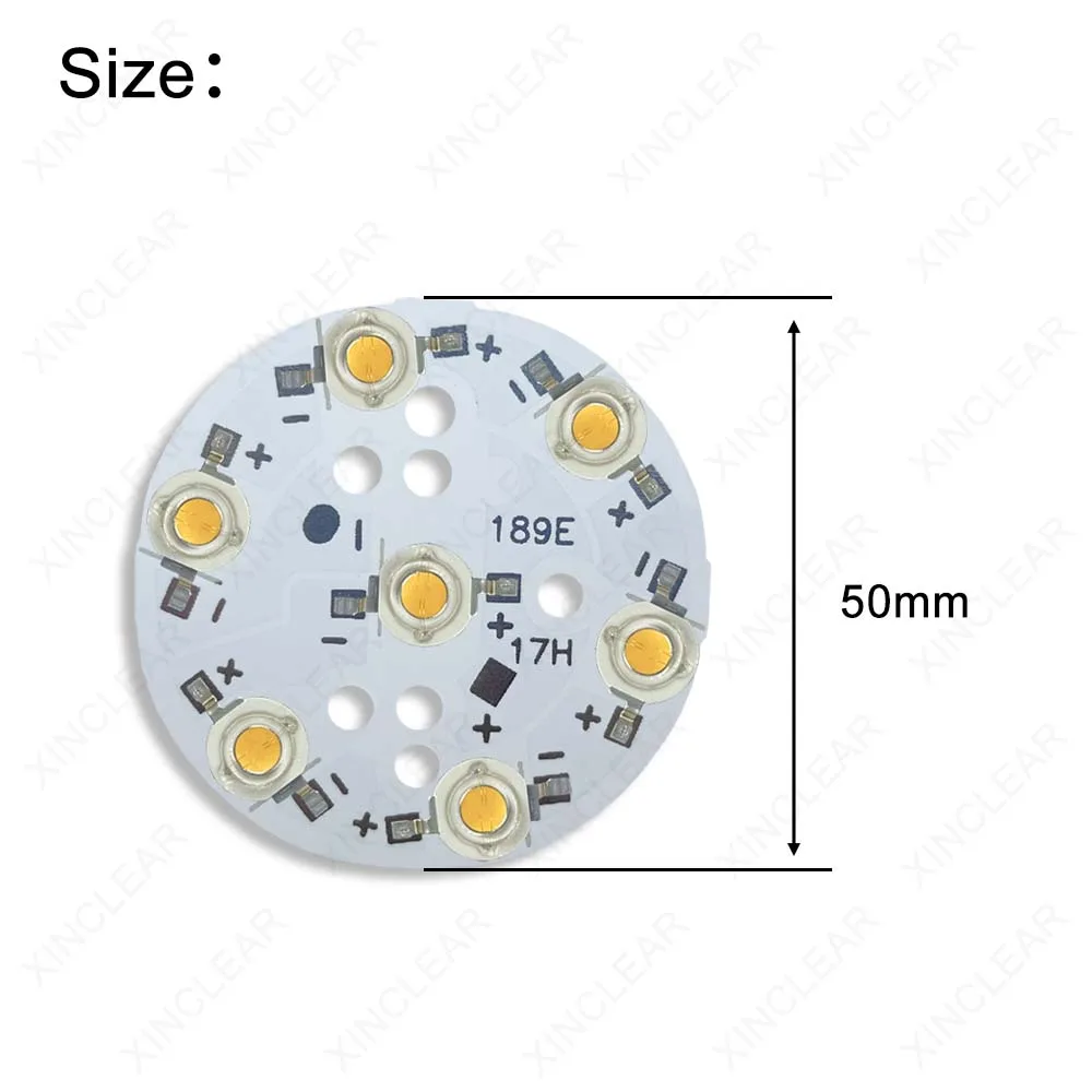 Imagem -02 - Chip de Led de Alto Brilho 7w Cor Quente Branco Natural Amarelo Laranja Verde Escuro Rubi Azul Real 50 mm Placa de Alumínio para Tubo de Lâmpada Diy