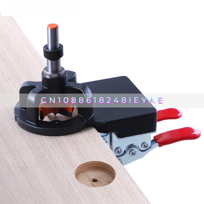 

Aluminum Alloy 35mm Hinge Hole Opener, Adjustable Margin, Cabinet Board Hinge Punch Hole Locator Woodworking Tools