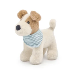 20cm Wire Fox Terrier Plush Toy with Bib-Soft Stuffed Dog Adorable  Dog Stuffed Animal Plushie For Kids Birthday Gift Home Decor
