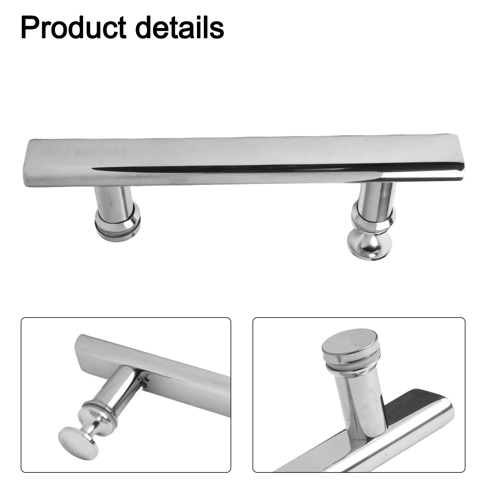 고품질 새로운 도어 핸들 샤워 샤워 인클로저 220*15mm 스트레이트 액세서리 두꺼운 욕실 유리 도어