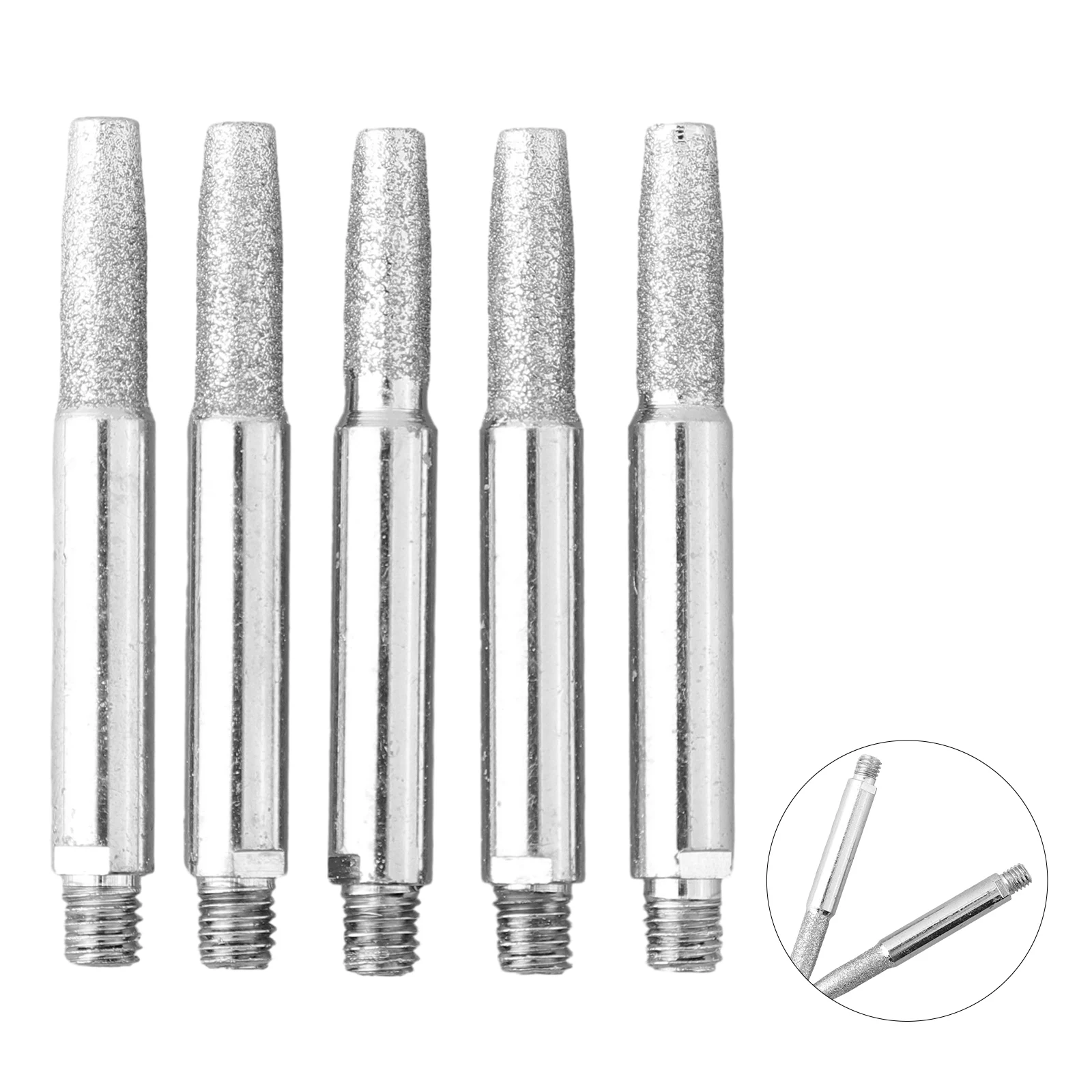 Tungsten Carbide Diamond Coated Burrs 5pcs Set Designed for Hand Crank Chainsaw Chain Maintenance and Engineering Tasks