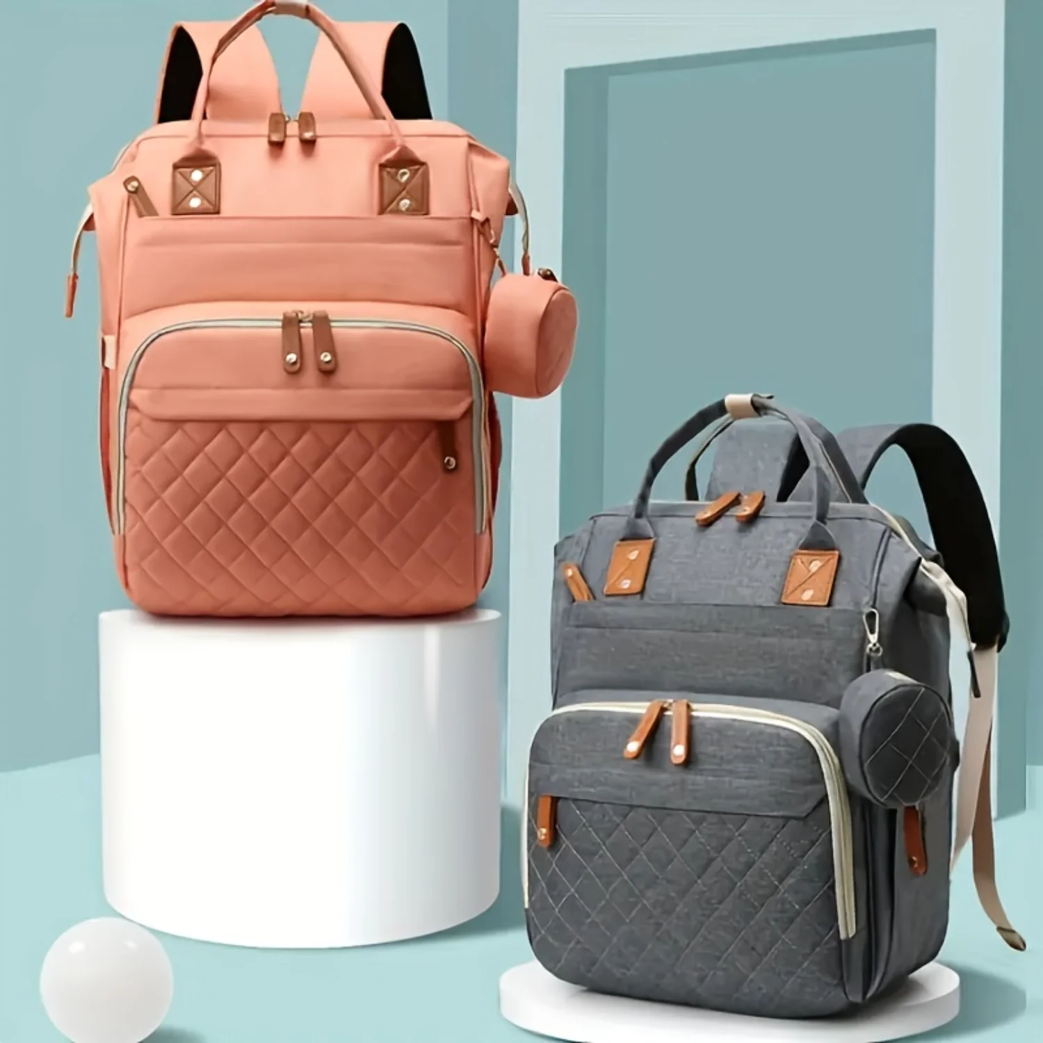 

Large Capacity Mommy Bag Multi Functional Portable Mom Backpack Milk Bottle Diaper Multi Compartment Maternal Bag Christmas, Ha