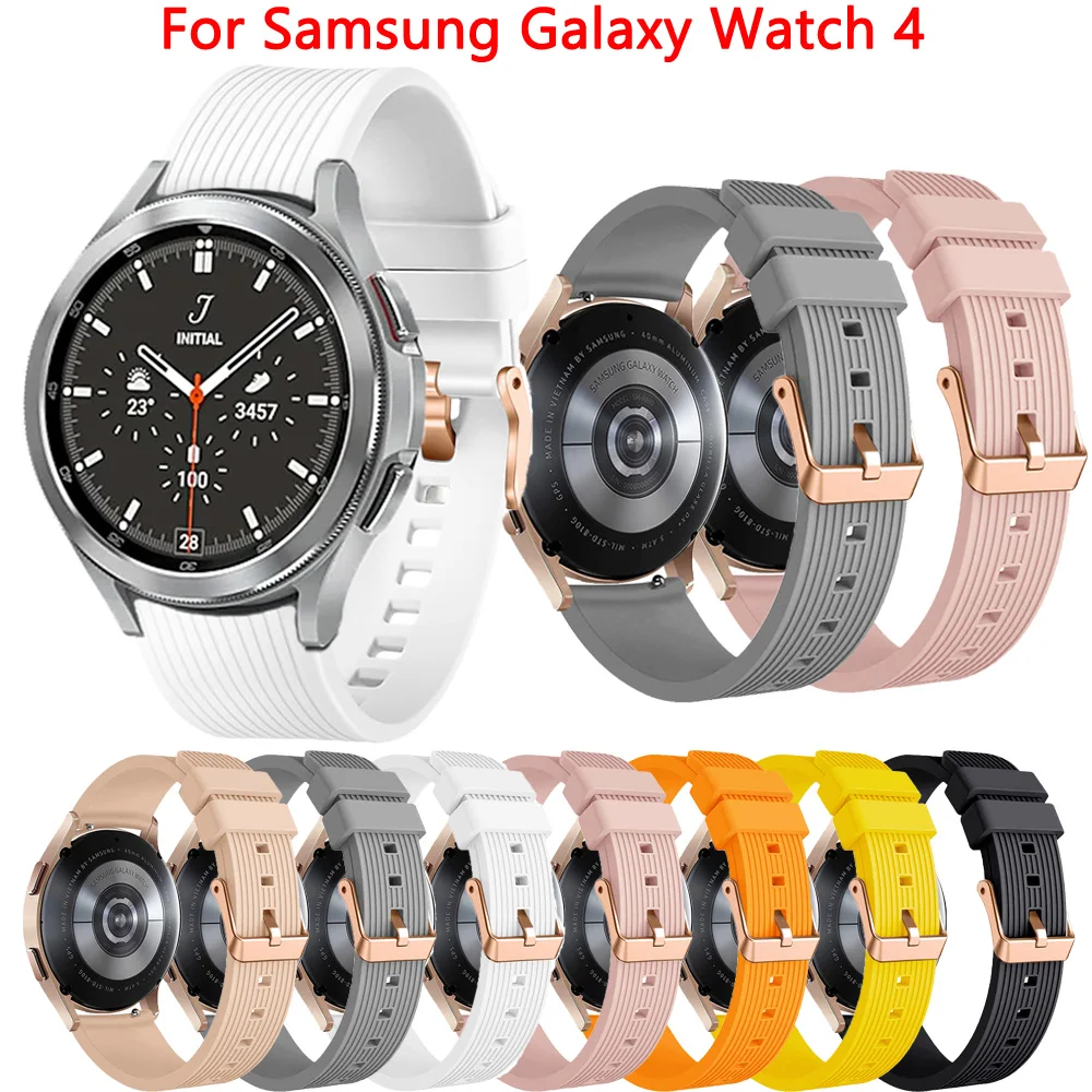 Correa de 20mm para Samsung Galaxy Watch 4, pulsera deportiva de 40mm, 42mm y 44mm para Galaxy Watch 4 Active 2 40/44/46mm