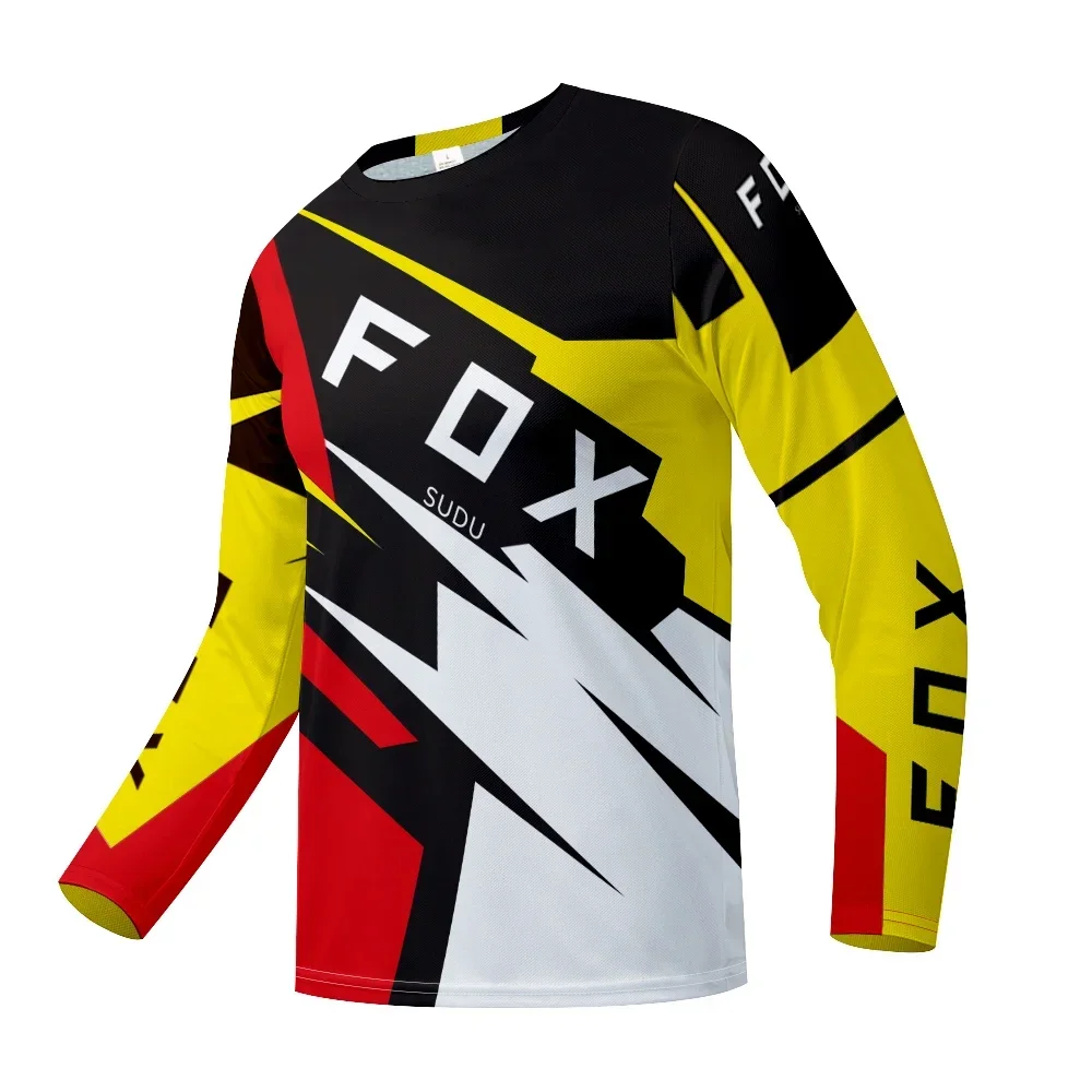 FOX SUDU Men\'s Long Sleeve Motocross Cycling Jersey MTB Downhill Mountain Bike MTB Shirts OffroadDH Motorcycle Enduro Clothing