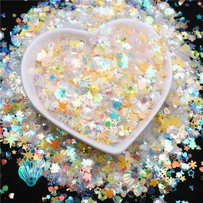 20/50g Glitter Sequin Mix Star Heart Dot Shape Colorful Nail Sequins for Shaker Nail Art Flakies Paillette Decoration