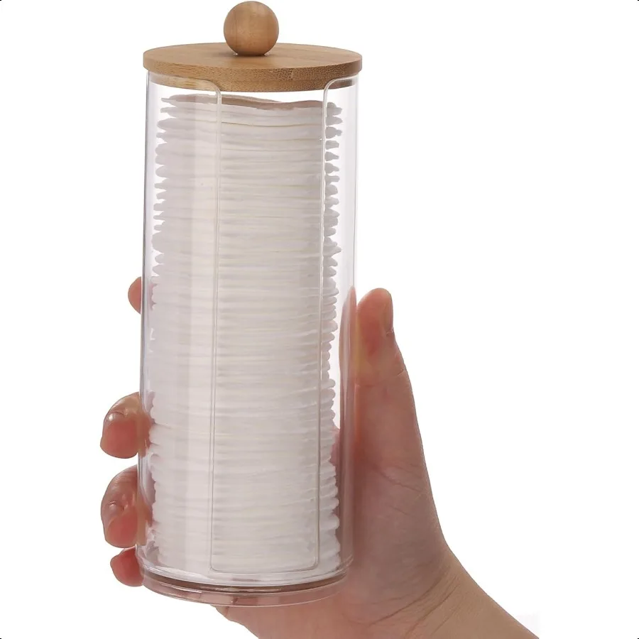 Cotton Pads Holder Makeup Removers Bathroom Organizer Storage Cotton Rounds Clear