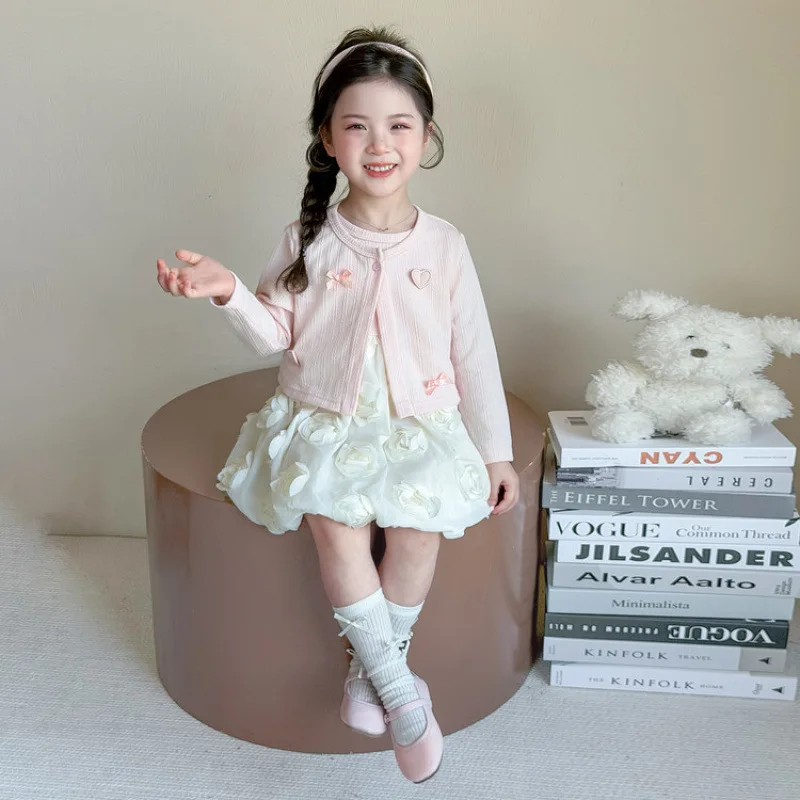 Girls Spring and Autumn Skirt Spring 2026 New Children's Foreign Style Spring Dress Set Baby Girl Princess Dress