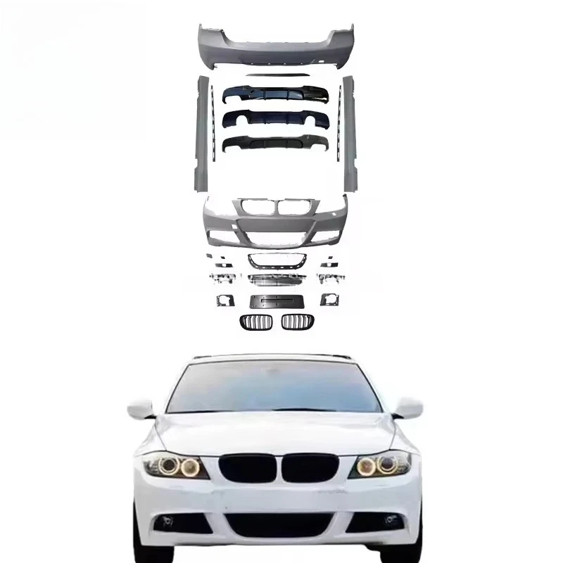 High Quality E90 LCI M Sport Body Kit Front Rear Bumper Grille Side Skirts For BMW 3 Series Convert To M Tech