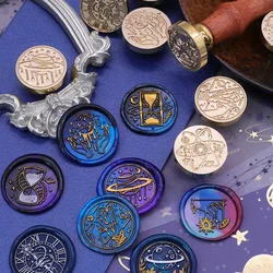 Retro Time Starry Universe Sealing Wax Stamp Head Fire Paint for Wedding Gift Packaging Scrapbooking Card DIY Envelopes Stamps