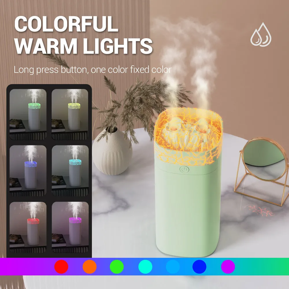 600 مللي مرطب صغير 600 مللي مرطب ضباب بارد بالموجات فوق الصوتية المحمولة مع ضوء ملون USB H2O المرطب للسيارة المنزلية