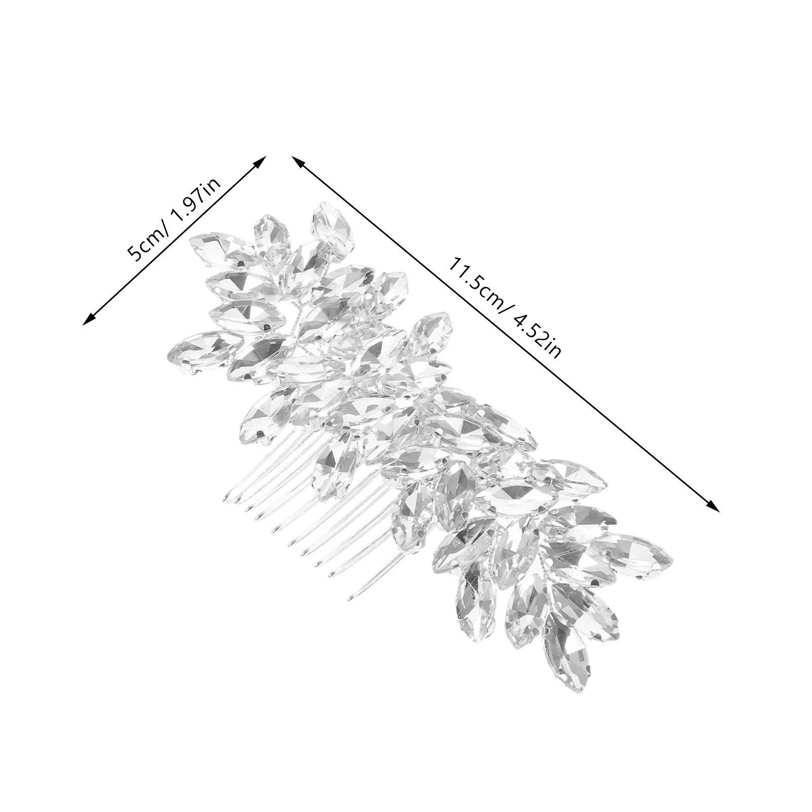 كريستال الزفاف خوذة حجر الراين الزفاف مشط الشعر ورقة الجانب قطعة شعر اكسسوارات وصيفة الشرف للنساء غطاء الرأس وصيفه الشرف #5