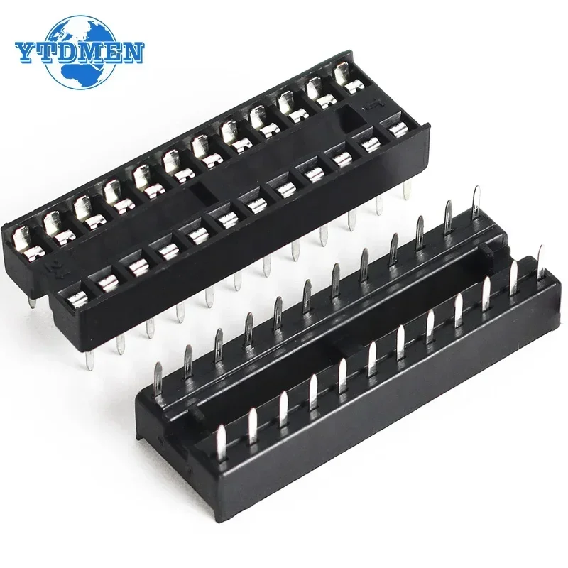 20 шт./кор. розетки для микросхем 2,54 мм, разъем 6pin, 8pin, 14pin, 16pin, 18pin, 20pin, 24pin, 28pin, DIP-разъем, тип припоя, узкий корпус, IC-сиденье