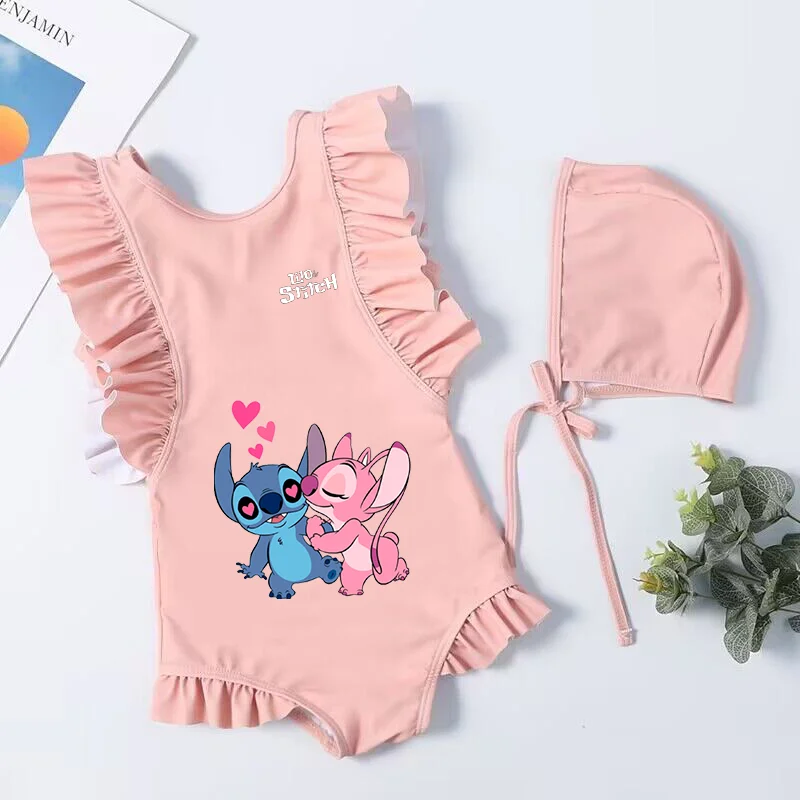 Lilo Stitch Children's Swimsuit Summer Swimwear  Beach Suit Kids Wear One Pieces Bikini Bathing Suit Dresses Sleeveless Girls