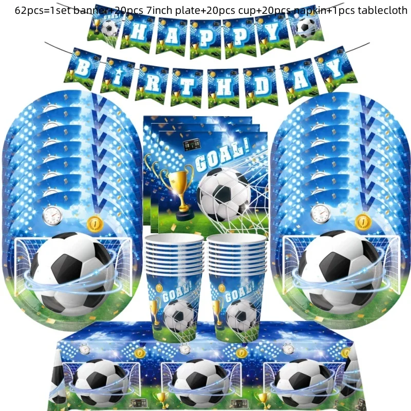 137*274cm Fußball Thema Tischdecke Dekorationen Fußball Party Liefert Jungen Tisch Abdeckung Geschirr Set Baby Dusche Liefert – Detail 4