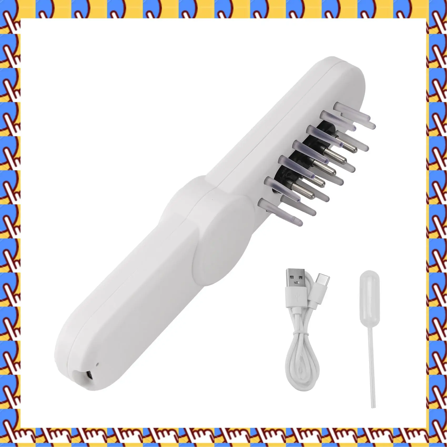 

A20M Electric Hair Oil Applicator With Red Blue Light For Women Men Sturdy Multifunctional Handheld Heads Scratcher Massager