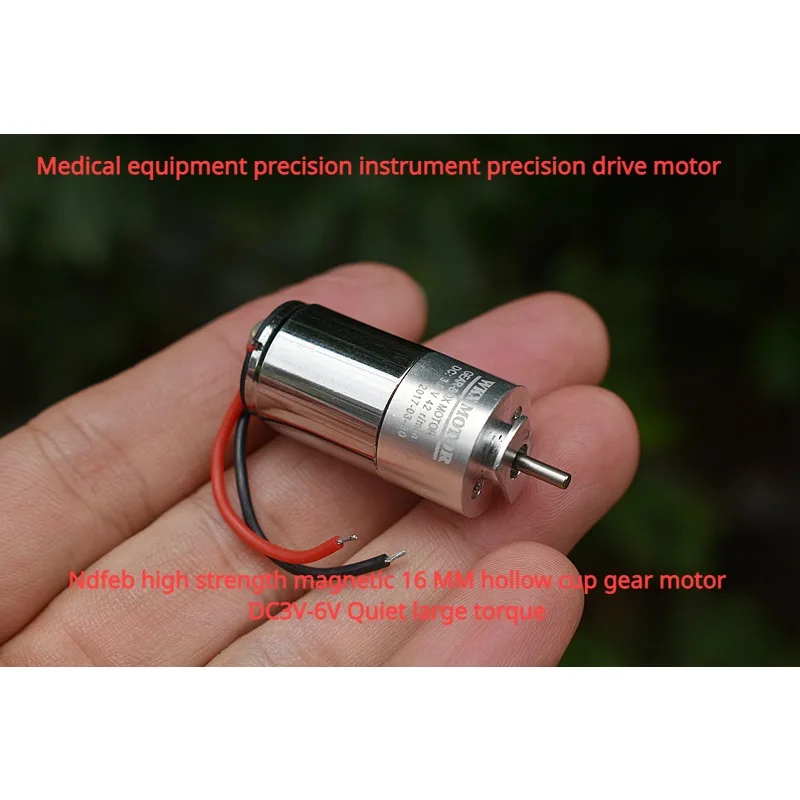 Full Metal Gearbox Gear Motor Mini Hollow Cup Reducer Motor ZGA16R Large Torque DC 3V-6V 94RPM Mute Electric Tiny Coreless Motor