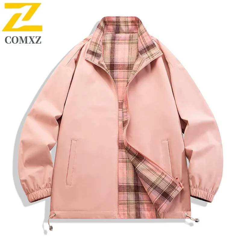 Mens Vintage MA-1 Bomber Jacket Spring Autumn Stand Collar Waterproof Windproof Loose Fit Baseball Coat Military Style Outerwear