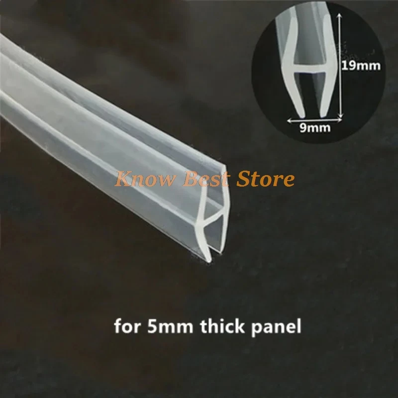 PVC Rubber H Strip Edge Shield Encloser Bound for 5mm Glass Door Metal Wood Panel Board Vehicle Seals Transparent